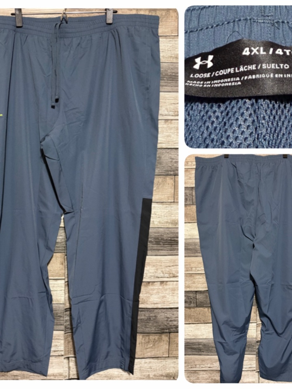 Under Armour Loose Fit Mesh Lined Pants Men’s 4XL (Inseam 31.5) Blue Gray